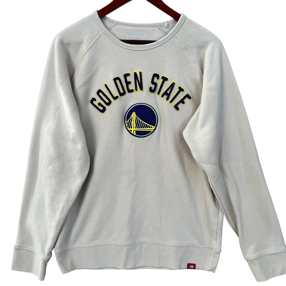 Sportique Golden State Warriors Sweatshirt Womens L Beige Off White Athleisure